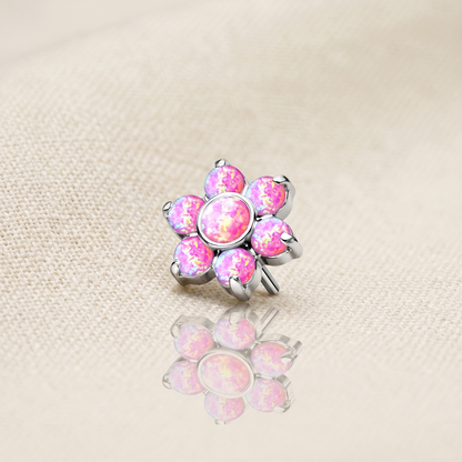 Titanium Flower Opal Threadless Top