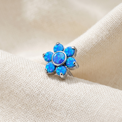 Titanium Flower Opal Threadless Top