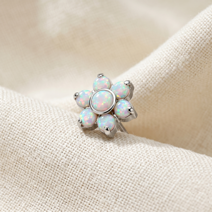 Titanium Flower Opal Threadless Top