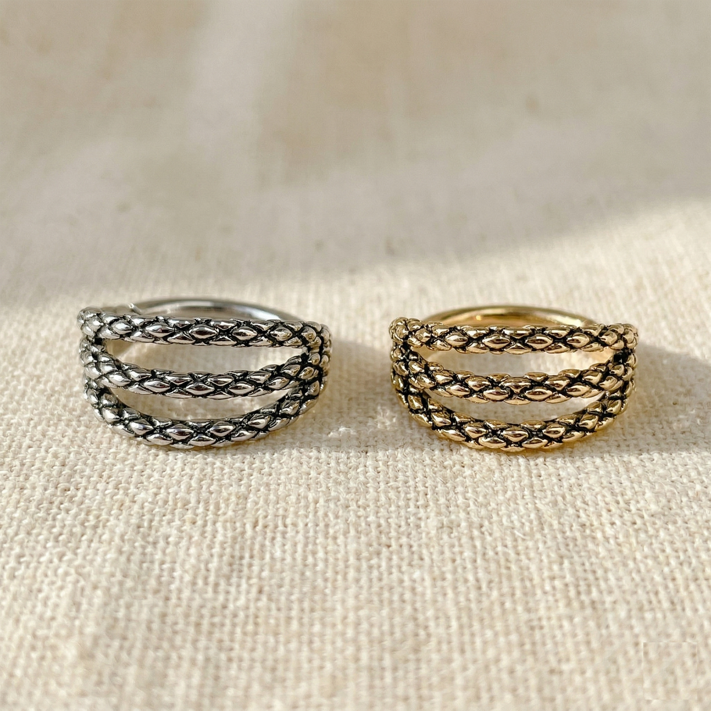 Triple Hinged Hoop Oxidized Lizard 16G
