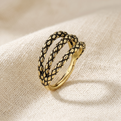Triple Hinged Hoop Oxidized Lizard 16G