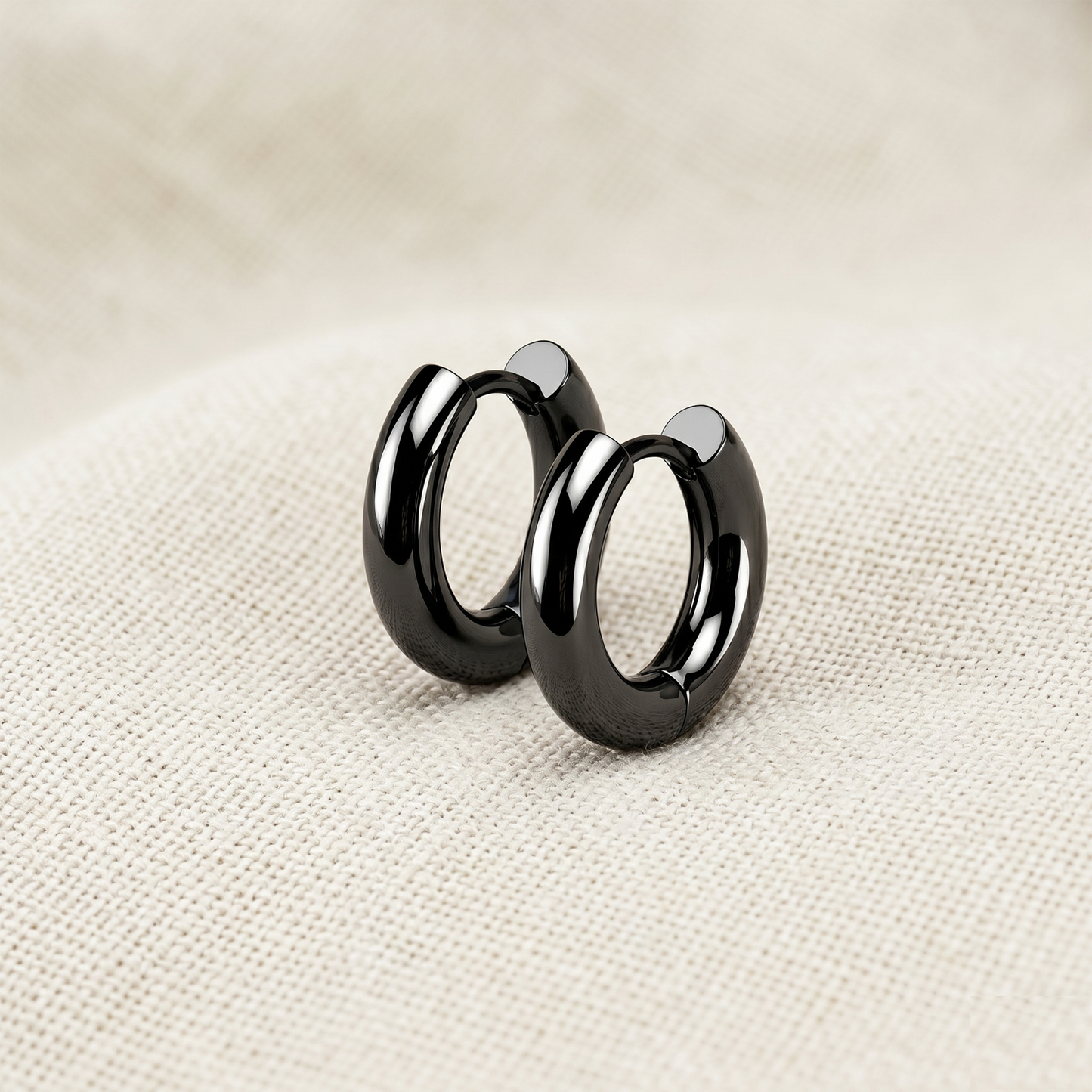 Surgical Steel Plain Huggie Hoop Earrings 3mm