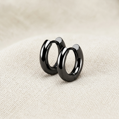Surgical Steel Plain Huggie Hoop Earrings 3mm