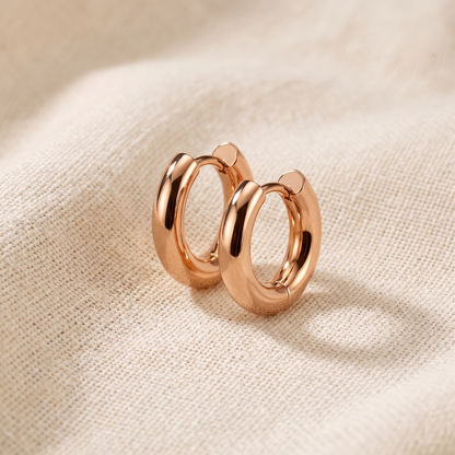 Surgical Steel Plain Huggie Hoop Earrings 3mm