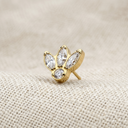 Titanium Round and Marquise CZ Threadless Top