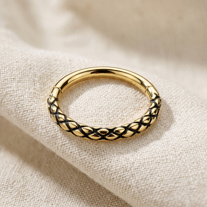 Oxidized Lizard Hinged Hoop 16G 18G