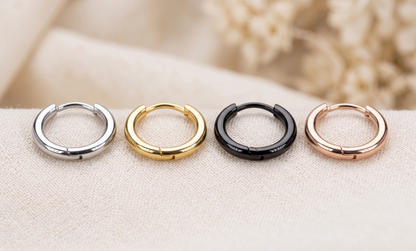 Surgical Steel Plain Huggie Hoop Earrings 2mm