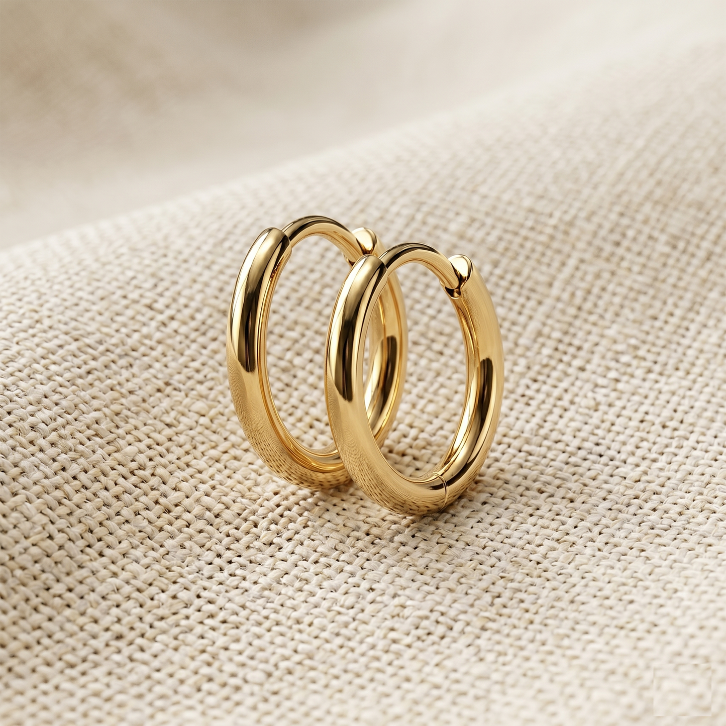 Surgical Steel Plain Huggie Hoop Earrings 2mm