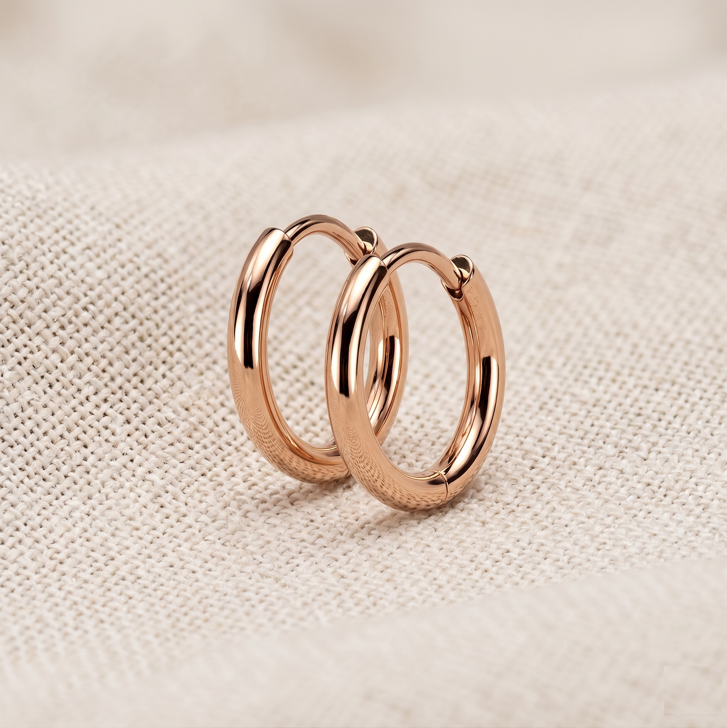 Surgical Steel Plain Huggie Hoop Earrings 2mm