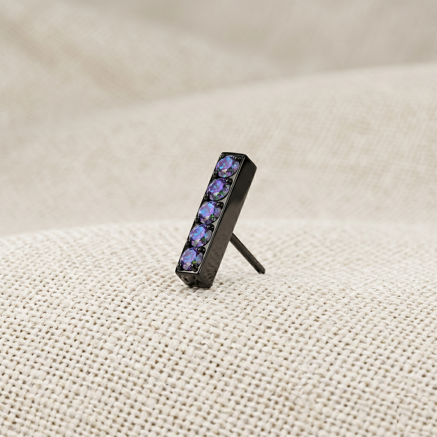 Titanium CZ Bar Threadless Top