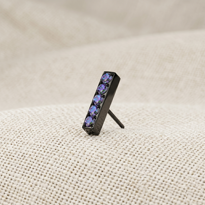 Titanium CZ Bar Threadless Top