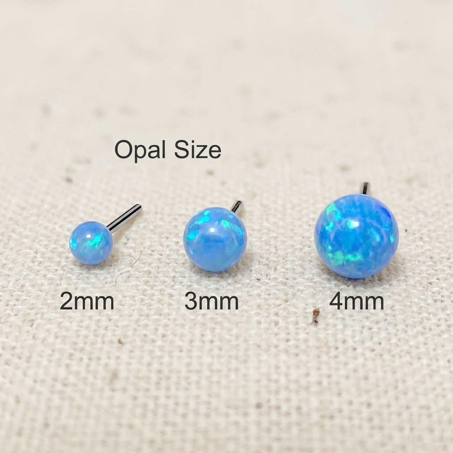 Titanium Opal Ball Threadless Top 2mm 3mm 4mm