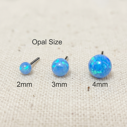 Titanium Opal Ball Threadless Top 2mm 3mm 4mm