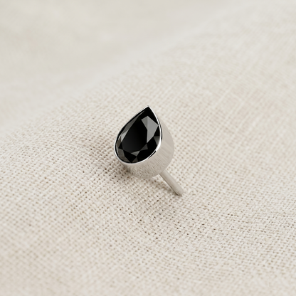 Titanium Teardrop CZ Threadless Top