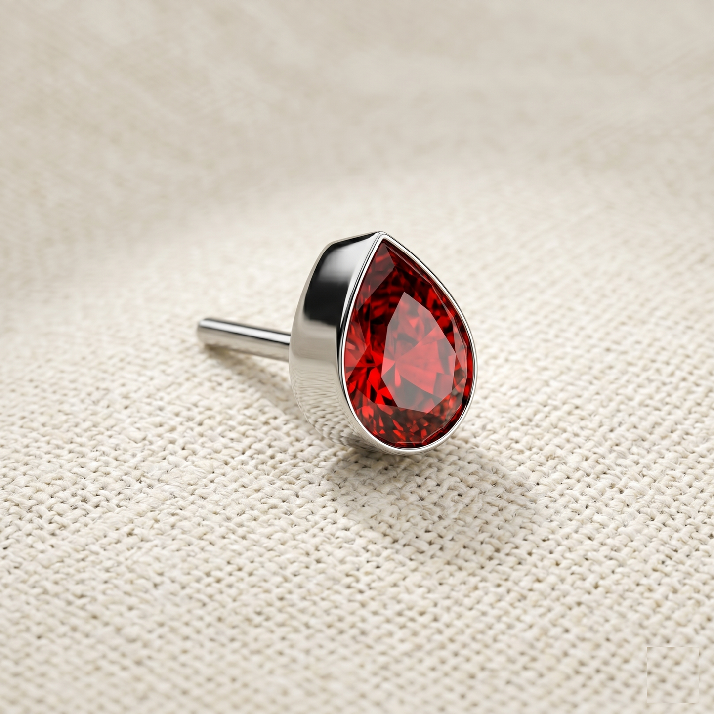 Titanium Teardrop CZ Threadless Top