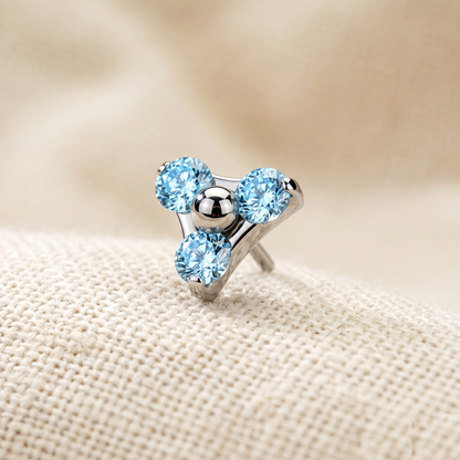Titanium Triangle CZ Cluster Threadless Top