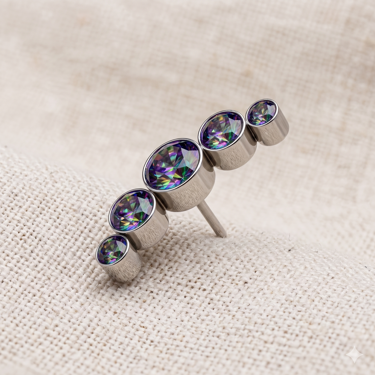 Titanium Crystal Curve Threadless Top