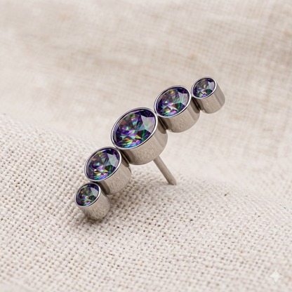 Titanium Crystal Curve Threadless Top