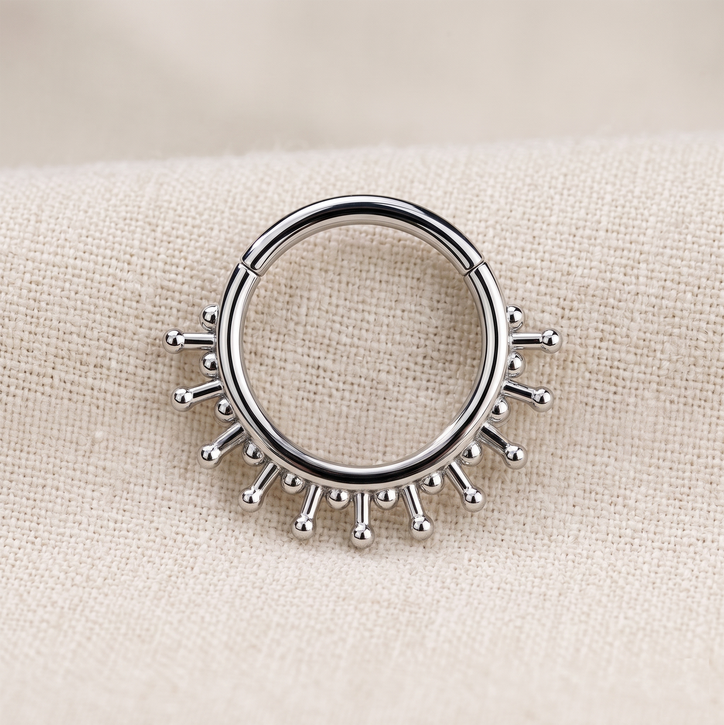 Surgical Steel Beaded End Hinged Hoop 16G