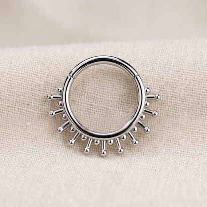 Surgical Steel Beaded End Hinged Hoop 16G