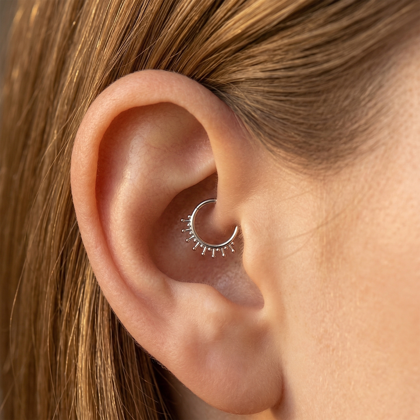 Surgical Steel Beaded End Hinged Hoop 16G