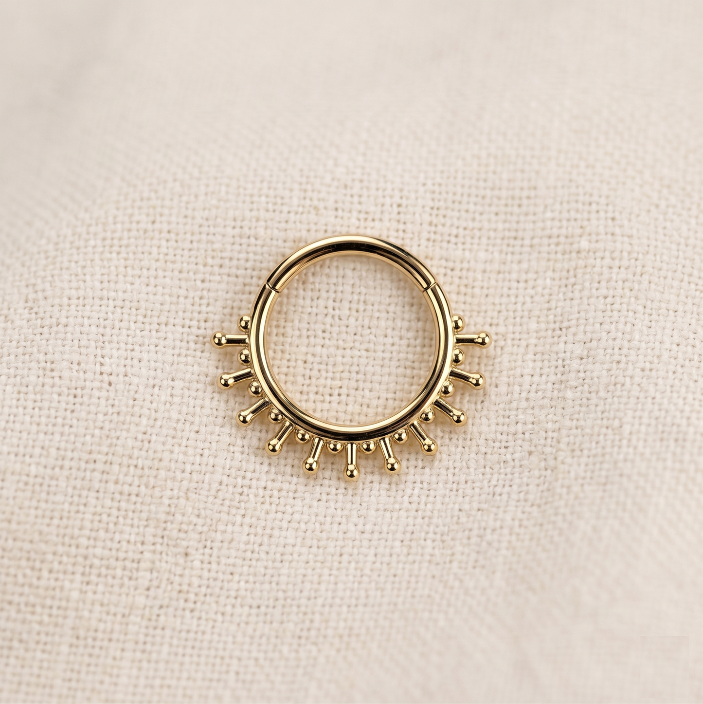 Surgical Steel Beaded End Hinged Hoop 16G