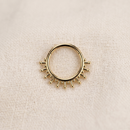 Surgical Steel Beaded End Hinged Hoop 16G