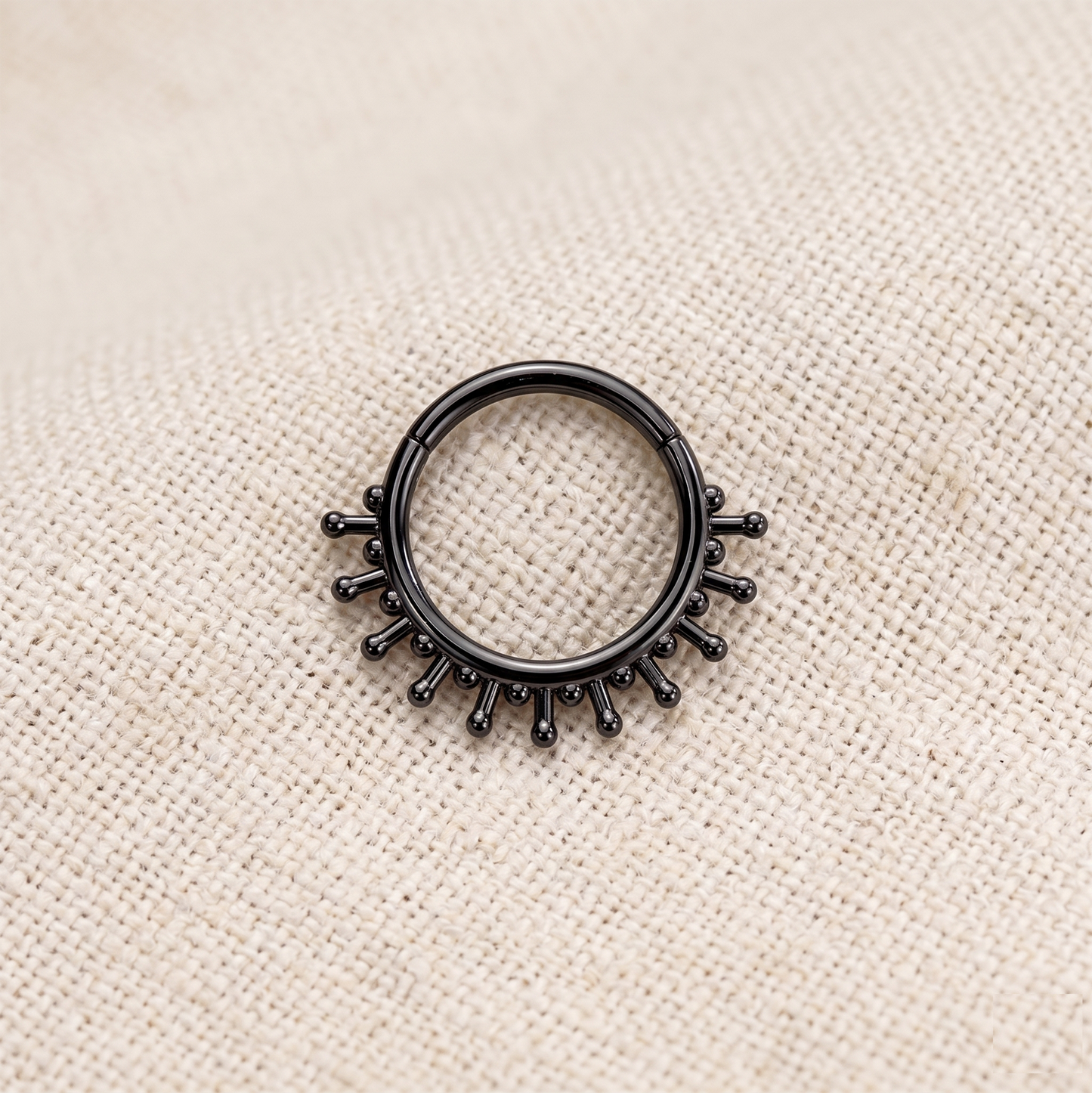Surgical Steel Beaded End Hinged Hoop 16G