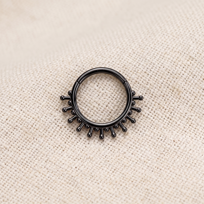 Surgical Steel Beaded End Hinged Hoop 16G