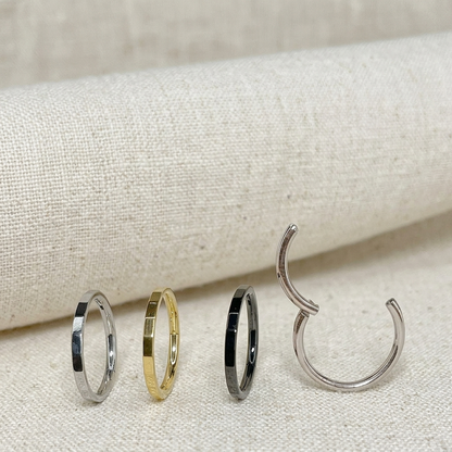 Titanium Faceted Hinged Clicker Hoop