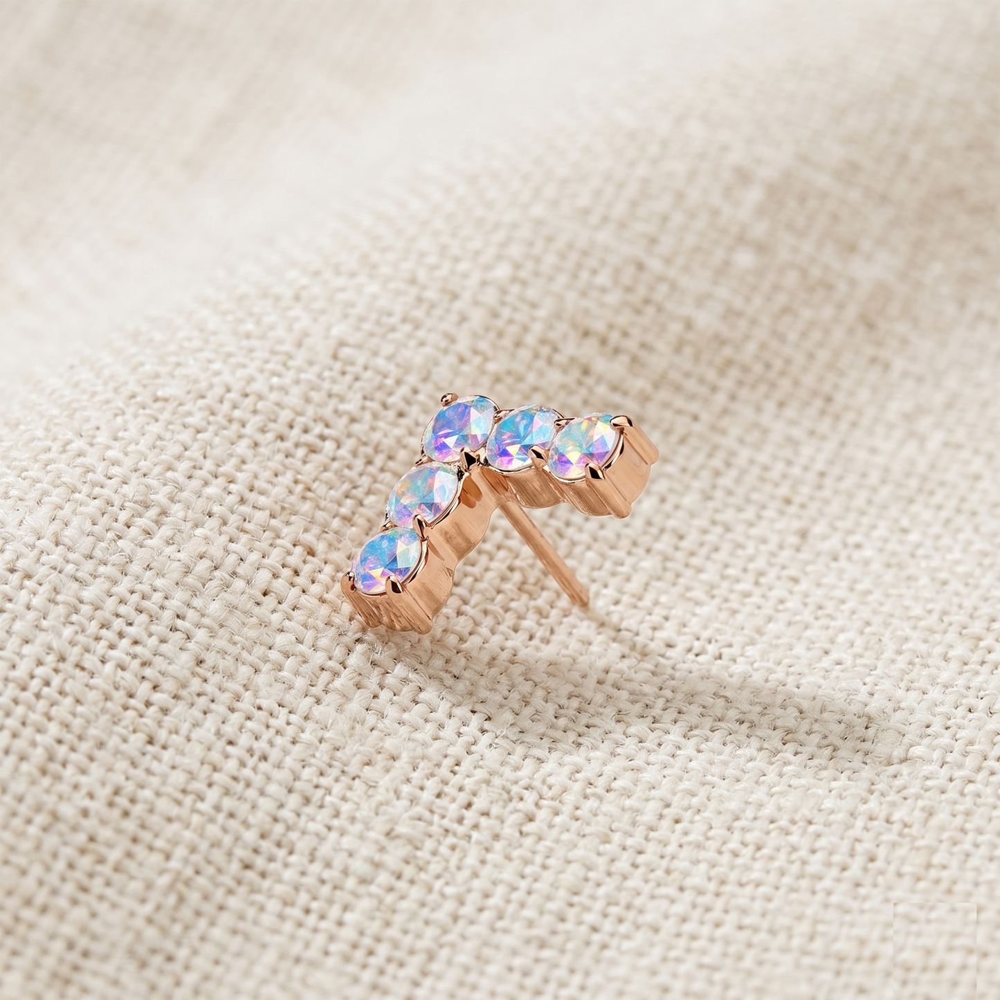 Titanium Chevron CZ Threadless Top
