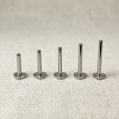 Titanium Heart Flatback Threadless Labret Bar 16G 18G