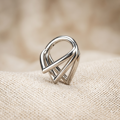 Titanium Triple Chevron Clicker Hoop 16G