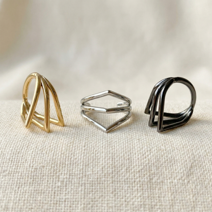 Titanium Triple Chevron Clicker Hoop 16G