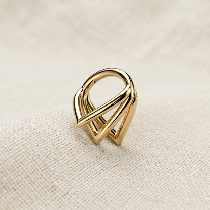 Titanium Triple Chevron Clicker Hoop 16G