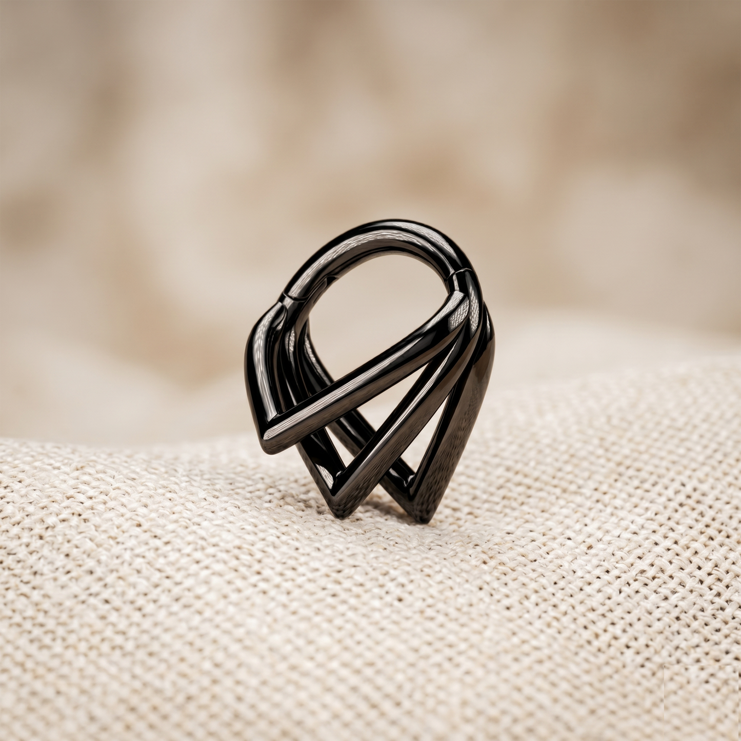 Titanium Triple Chevron Clicker Hoop 16G