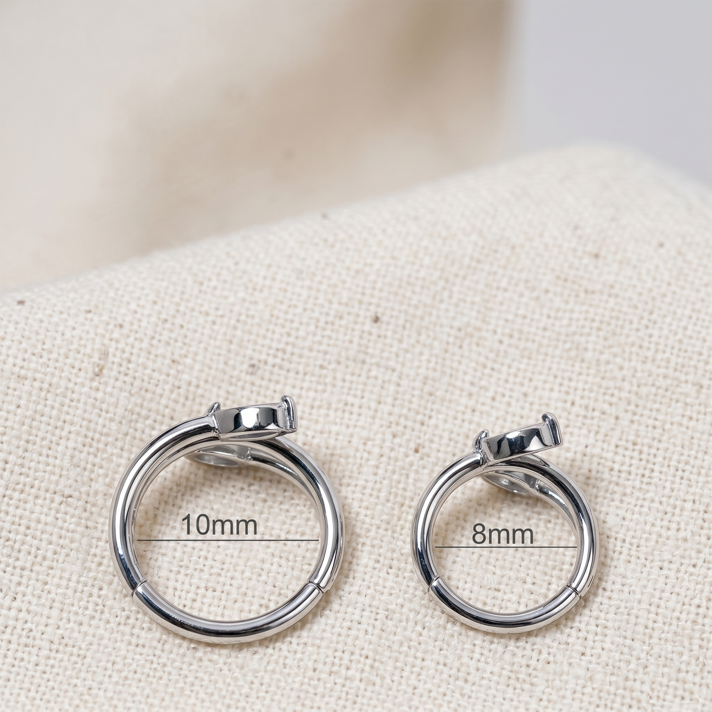 Surgical Steel Double Vine Marquise CZ Hinged Clicker Hoop 16G