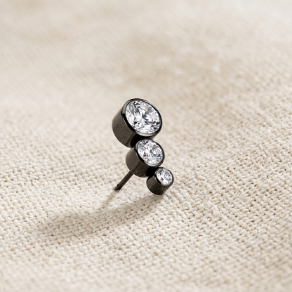 Titanium CZ Curve Threadless Top