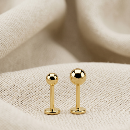 Gold Titanium Round Ball Threadless Stud