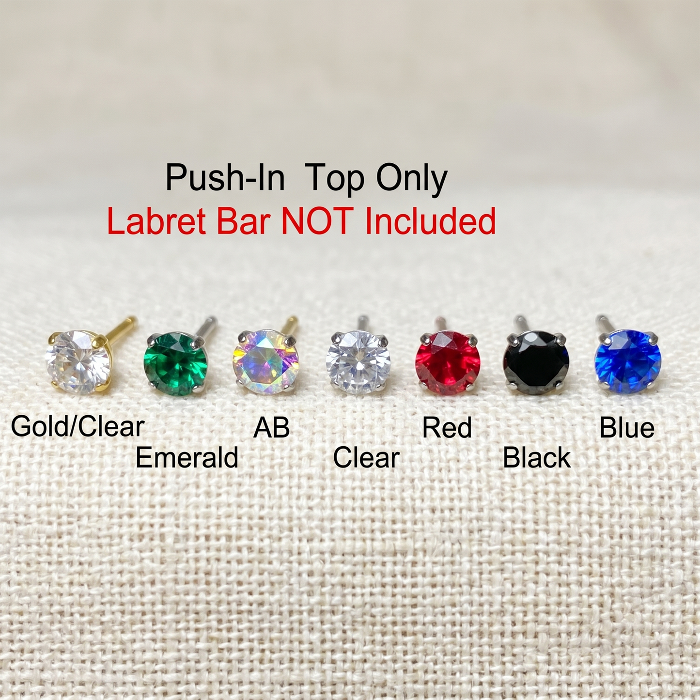 Titanium CZ Claw Setting Threadless Top