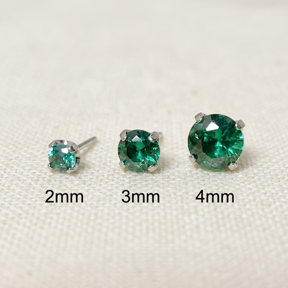 Titanium CZ Claw Setting Threadless Top