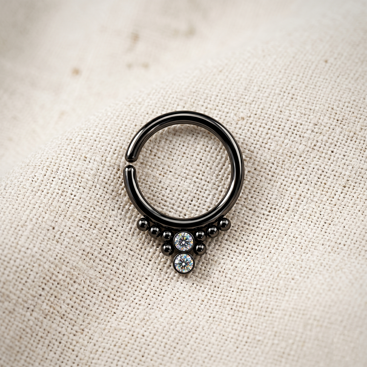 Bendable Hoop 2-CZ Cluster Beads 16G 18G