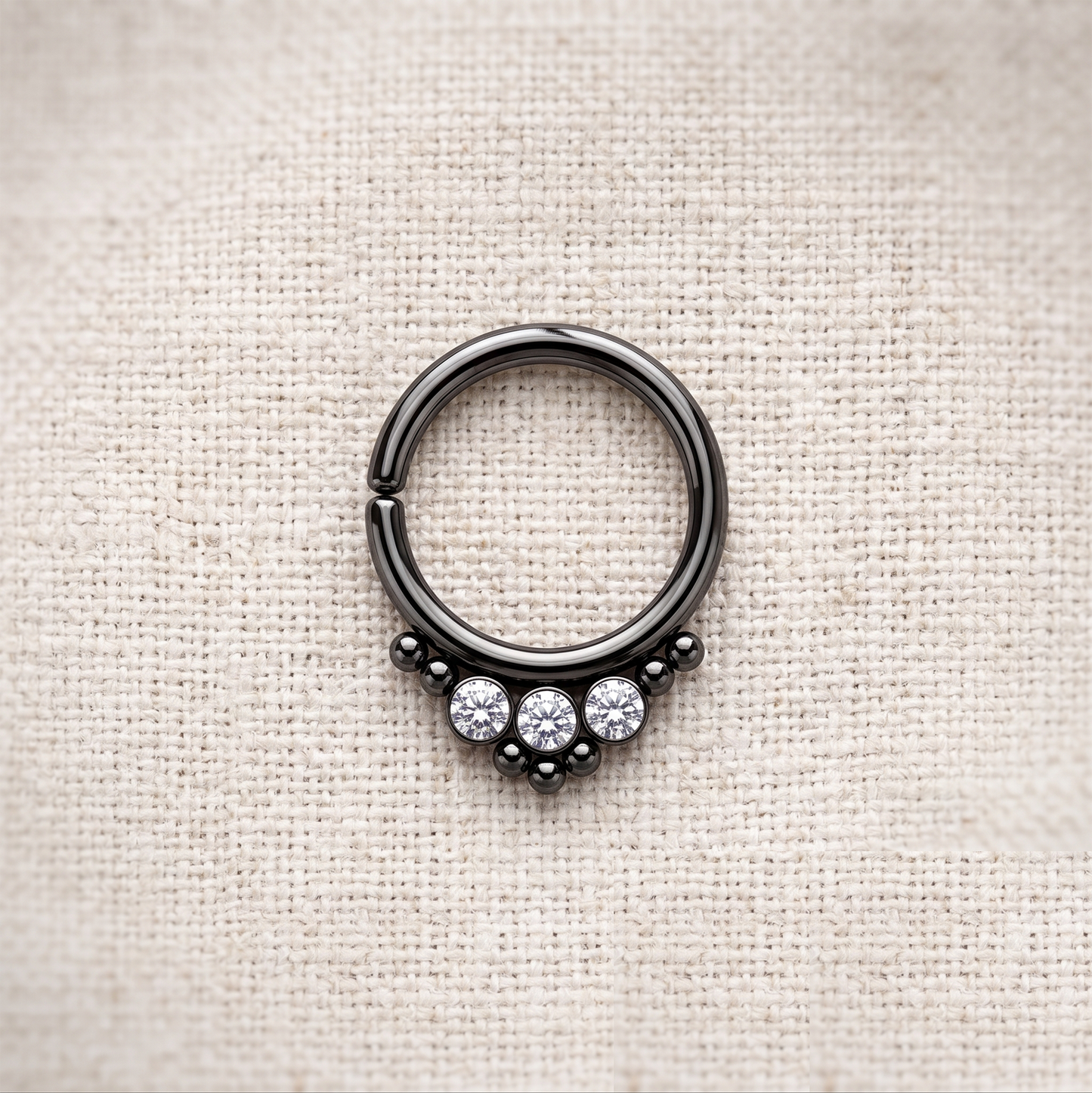 Bendable Hoop Round CZ and Beads 16G 18G