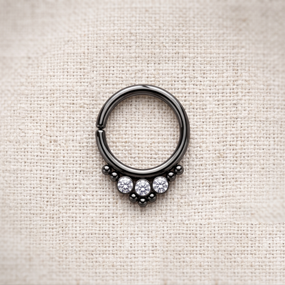 Bendable Hoop Round CZ and Beads 16G 18G