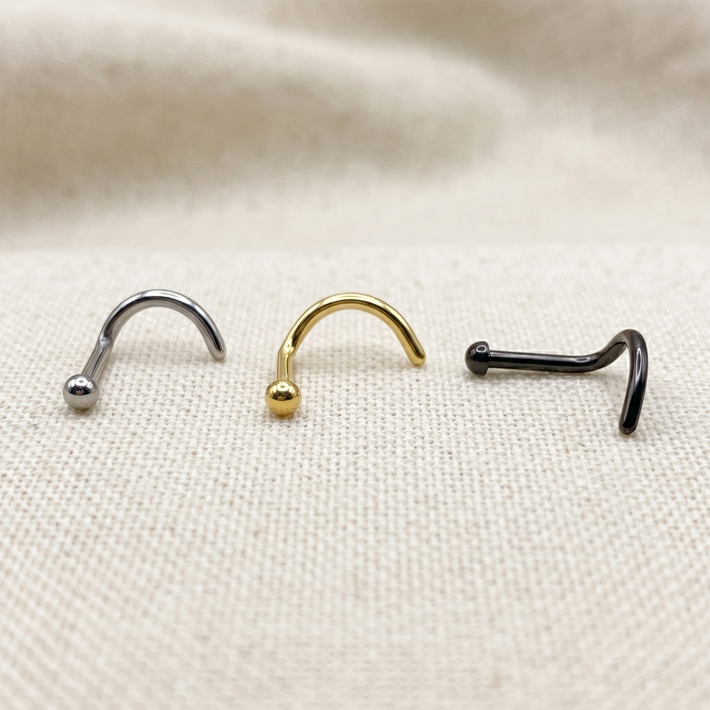 Titanium Dome Nose Screw Ring 18G 20G