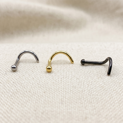 Titanium Dome Nose Screw Ring 18G 20G