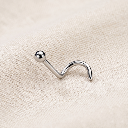 Titanium Round Ball Nose Screw Ring