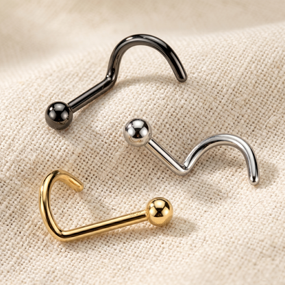 Titanium Round Ball Nose Screw Ring