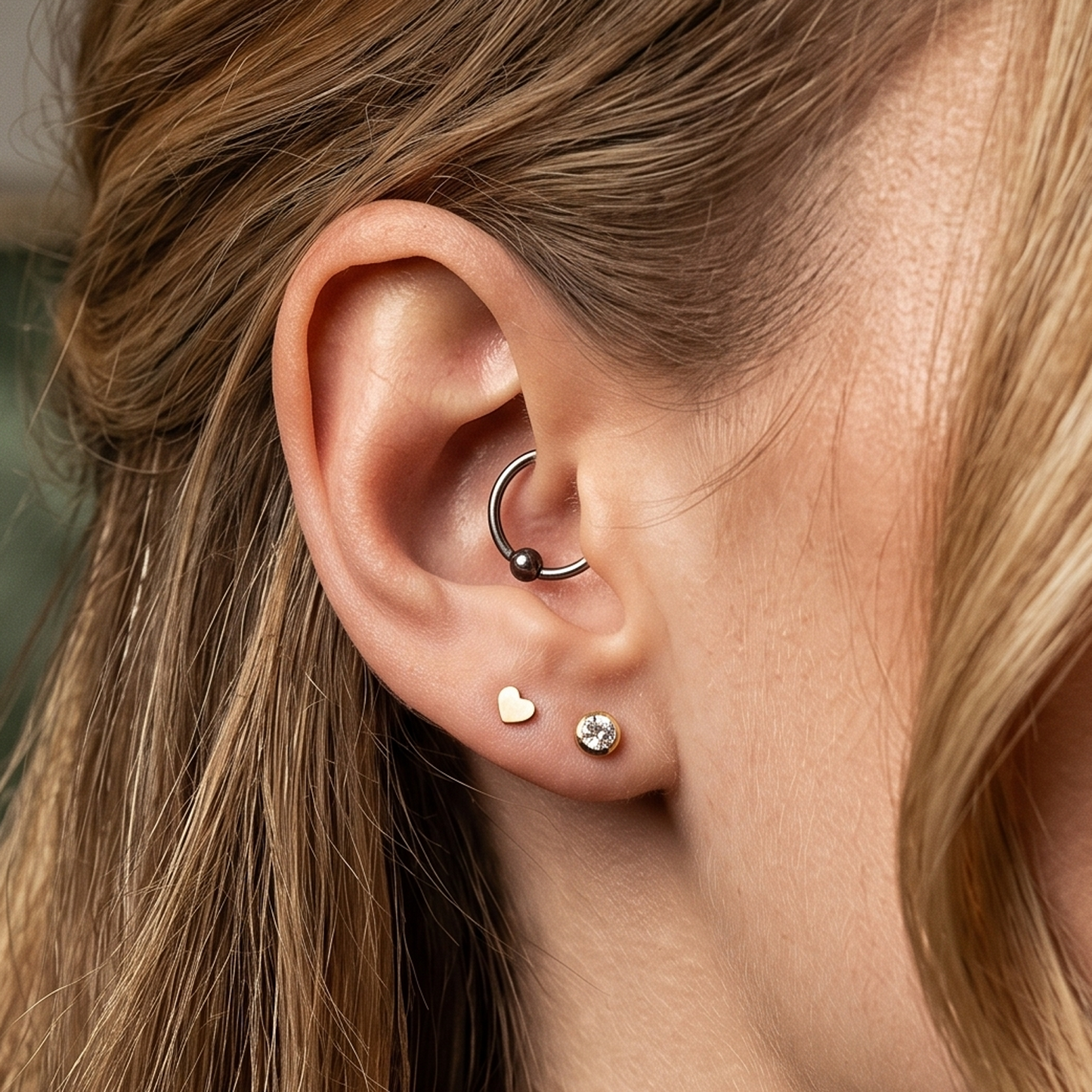 Titanium Flat Bezel CZ Threadless Top