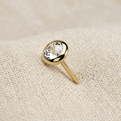 Titanium Flat Bezel CZ Threadless Top